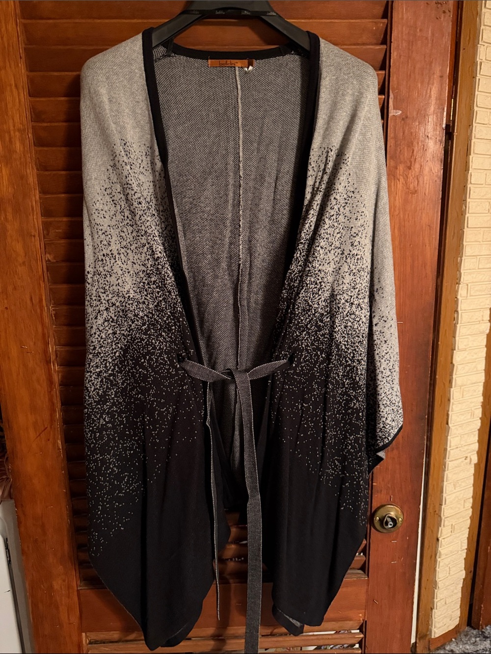 Belldini Gray to Black Ombre Wrap Cardigan Cape